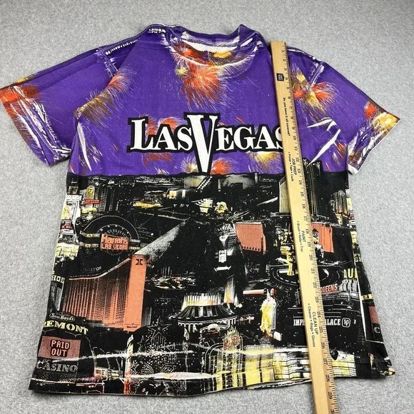Vintage Las Vegas T Shirt Mens Large Tourist AOP Single Stitch USA Casino 90s - Picture 6 of 6